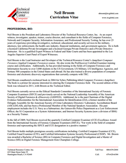 CV for Neil Broom Expert Witness in Computer Forensics Investigations in Oklahoma City